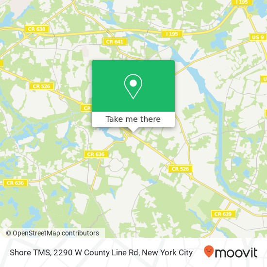 Shore TMS, 2290 W County Line Rd map
