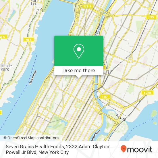 Seven Grains Health Foods, 2322 Adam Clayton Powell Jr Blvd map
