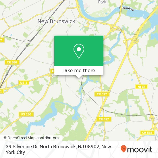 Mapa de 39 Silverline Dr, North Brunswick, NJ 08902