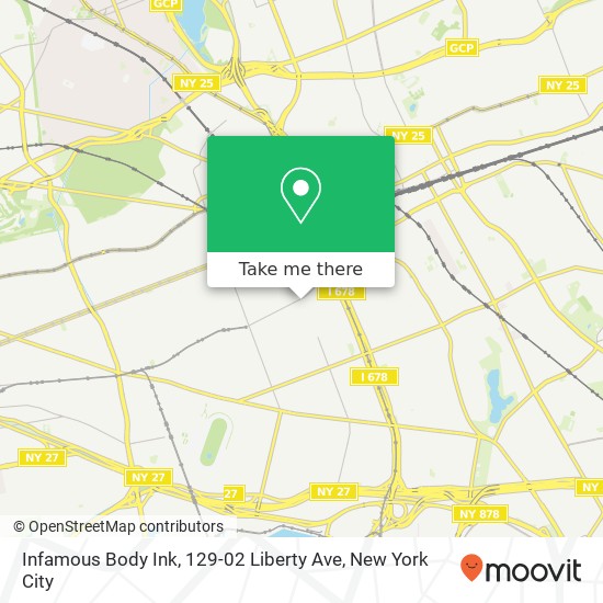 Mapa de Infamous Body Ink, 129-02 Liberty Ave