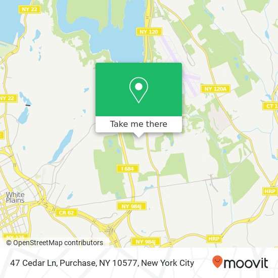 Mapa de 47 Cedar Ln, Purchase, NY 10577