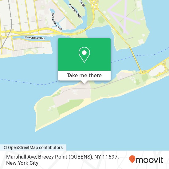 Mapa de Marshall Ave, Breezy Point (QUEENS), NY 11697