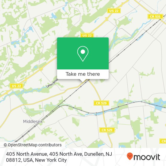 405 North Avenue, 405 North Ave, Dunellen, NJ 08812, USA map