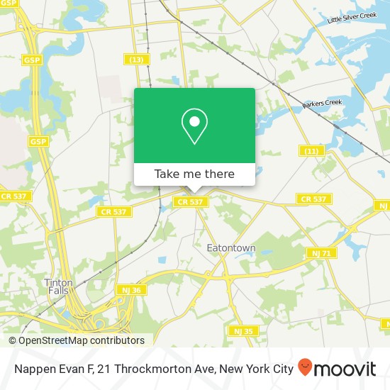 Mapa de Nappen Evan F, 21 Throckmorton Ave