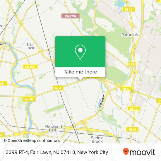 Mapa de 3399 RT-4, Fair Lawn, NJ 07410