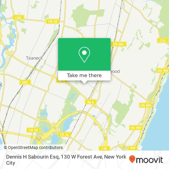 Mapa de Dennis H Sabourin Esq, 130 W Forest Ave