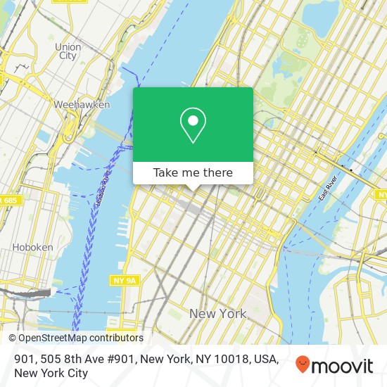 Mapa de 901, 505 8th Ave #901, New York, NY 10018, USA