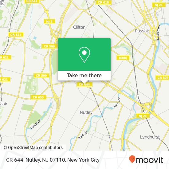 Mapa de CR-644, Nutley, NJ 07110