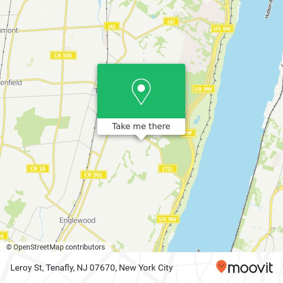 Mapa de Leroy St, Tenafly, NJ 07670