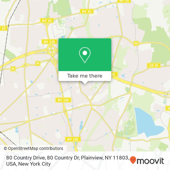 80 Country Drive, 80 Country Dr, Plainview, NY 11803, USA map