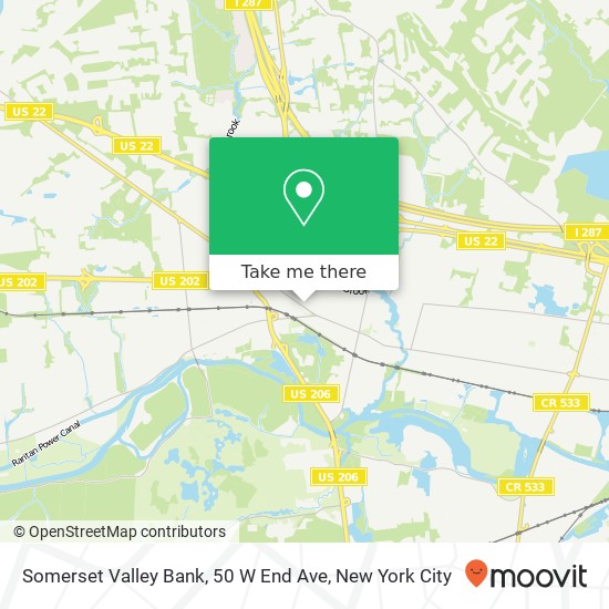 Mapa de Somerset Valley Bank, 50 W End Ave