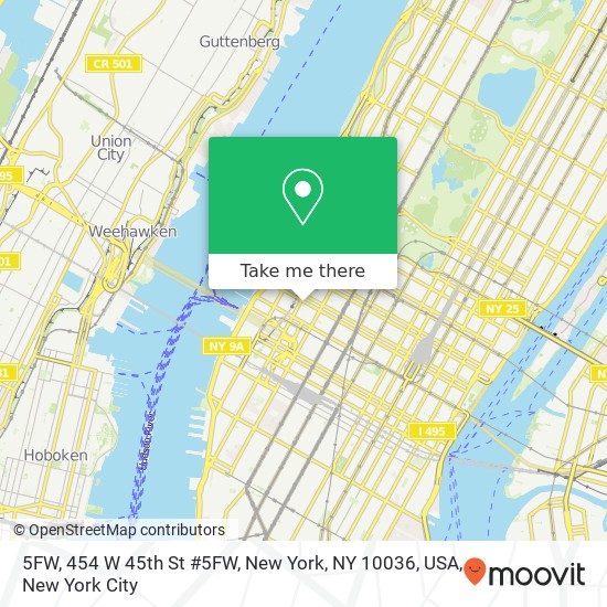 Mapa de 5FW, 454 W 45th St #5FW, New York, NY 10036, USA