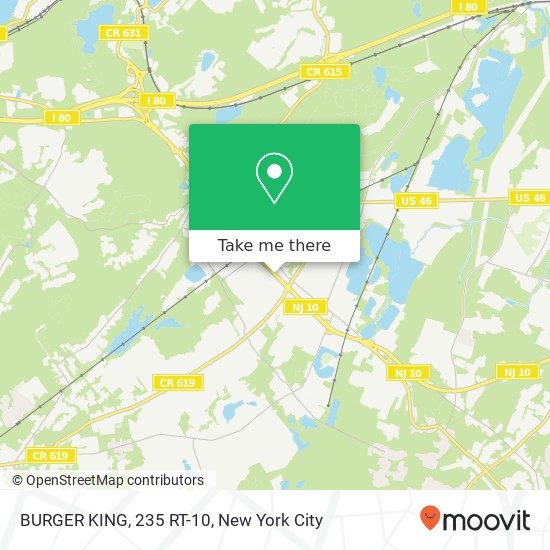BURGER KING, 235 RT-10 map