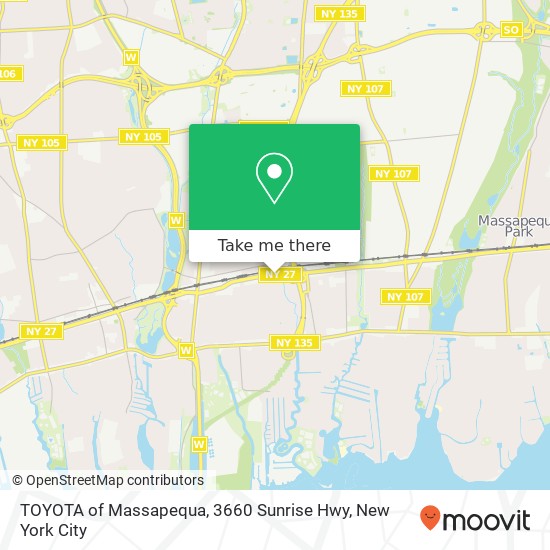 Mapa de TOYOTA of Massapequa, 3660 Sunrise Hwy
