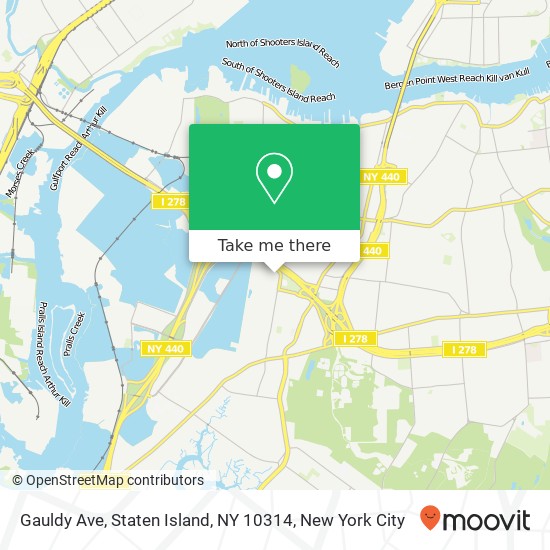 Mapa de Gauldy Ave, Staten Island, NY 10314