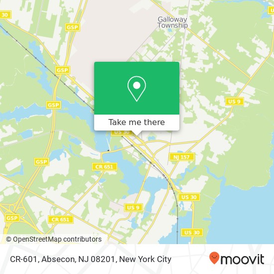 Mapa de CR-601, Absecon, NJ 08201