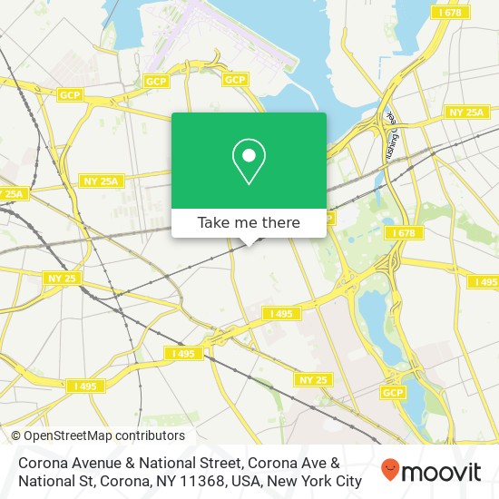 Corona Avenue & National Street, Corona Ave & National St, Corona, NY 11368, USA map