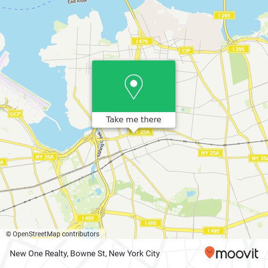 Mapa de New One Realty, Bowne St