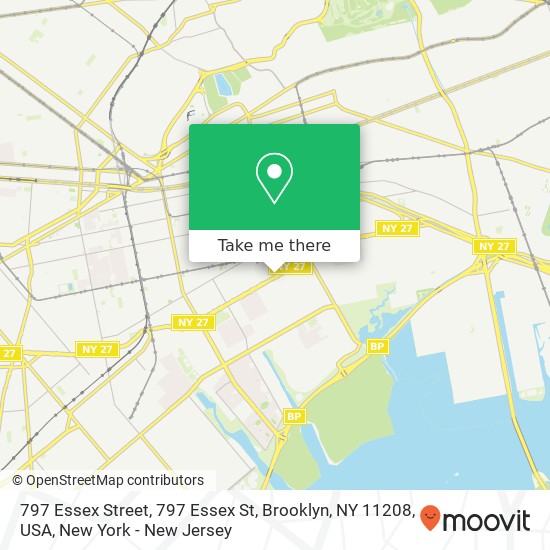Mapa de 797 Essex Street, 797 Essex St, Brooklyn, NY 11208, USA
