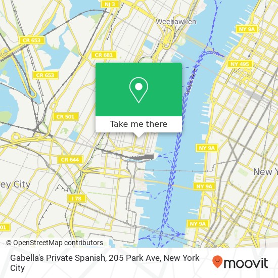 Mapa de Gabella's Private Spanish, 205 Park Ave