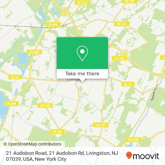 21 Audobon Road, 21 Audobon Rd, Livingston, NJ 07039, USA map