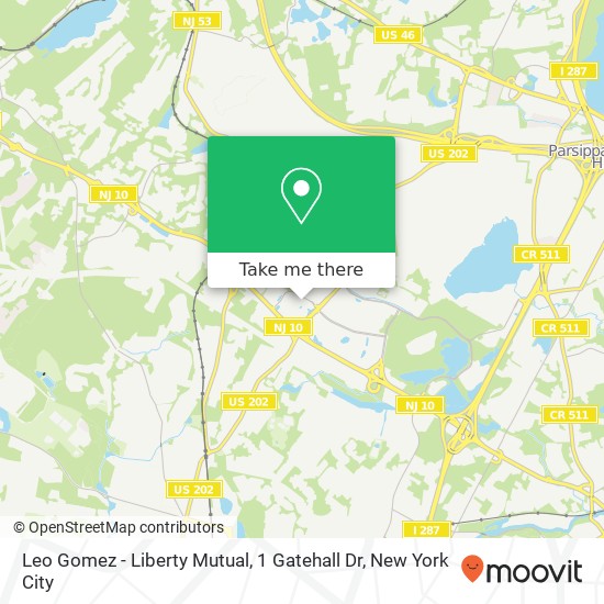 Mapa de Leo Gomez - Liberty Mutual, 1 Gatehall Dr