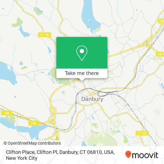 Clifton Place, Clifton Pl, Danbury, CT 06810, USA map