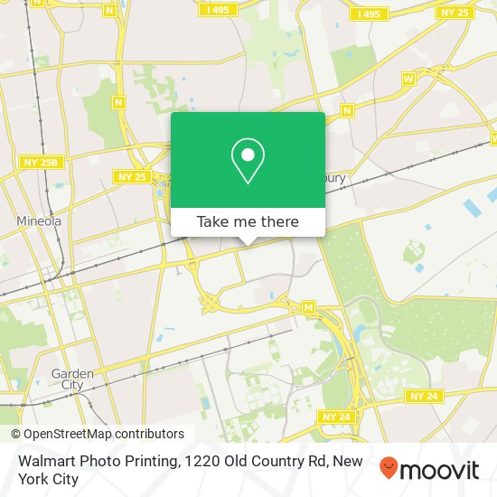 Mapa de Walmart Photo Printing, 1220 Old Country Rd