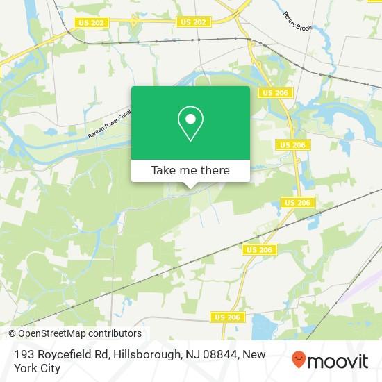 Mapa de 193 Roycefield Rd, Hillsborough, NJ 08844