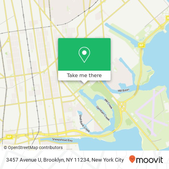 Mapa de 3457 Avenue U, Brooklyn, NY 11234