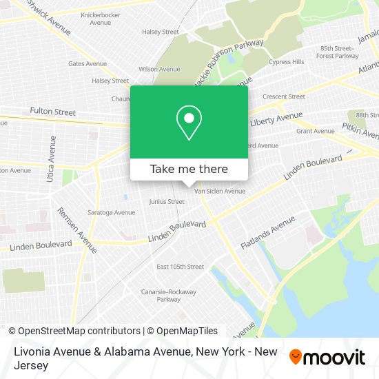 Mapa de Livonia Avenue & Alabama Avenue