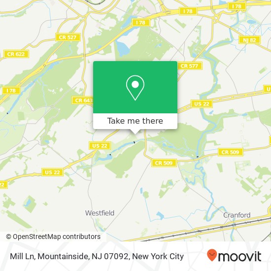 Mill Ln, Mountainside, NJ 07092 map