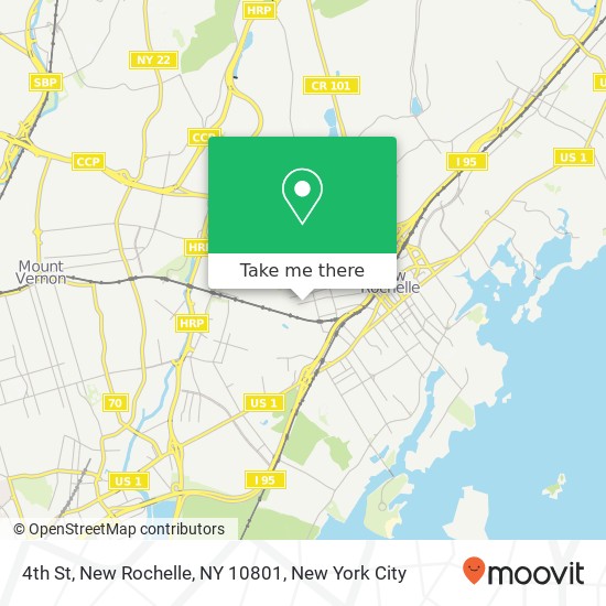 Mapa de 4th St, New Rochelle, NY 10801