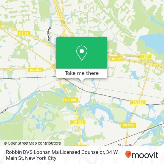 Mapa de Robbin DVS Loonan Ma Licensed Counselor, 34 W Main St