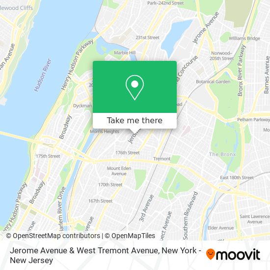 Jerome Avenue & West Tremont Avenue map