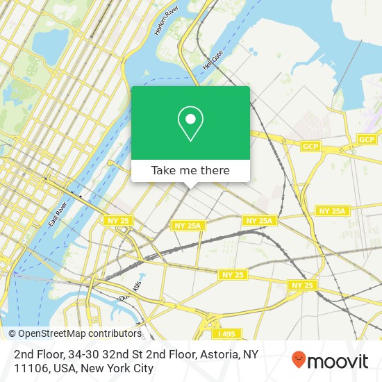 Mapa de 2nd Floor, 34-30 32nd St 2nd Floor, Astoria, NY 11106, USA