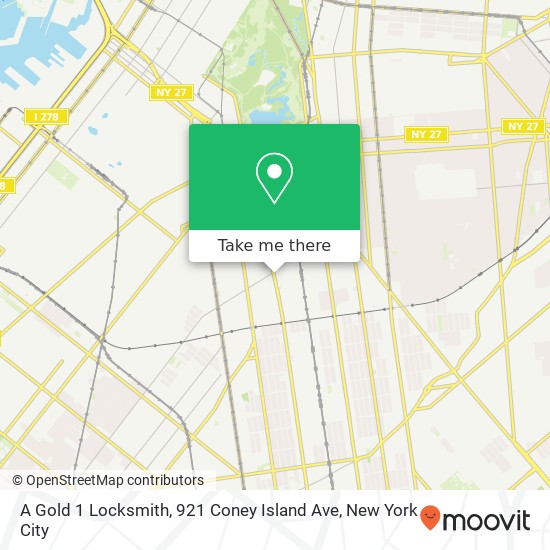 Mapa de A Gold 1 Locksmith, 921 Coney Island Ave