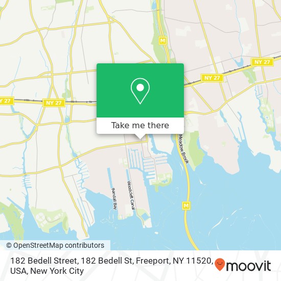 182 Bedell Street, 182 Bedell St, Freeport, NY 11520, USA map