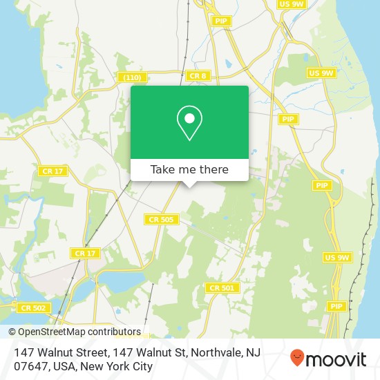 Mapa de 147 Walnut Street, 147 Walnut St, Northvale, NJ 07647, USA