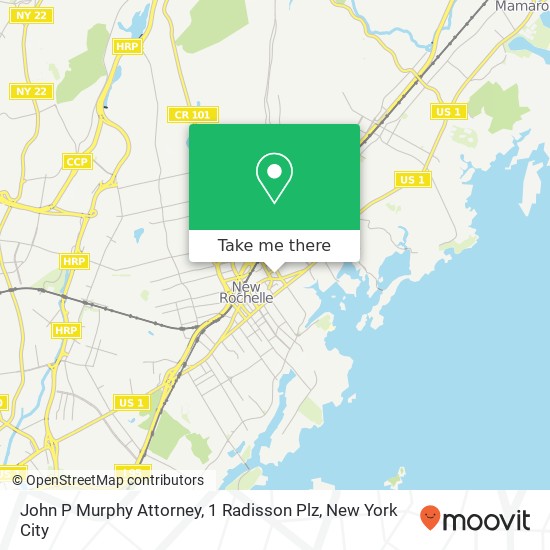 Mapa de John P Murphy Attorney, 1 Radisson Plz