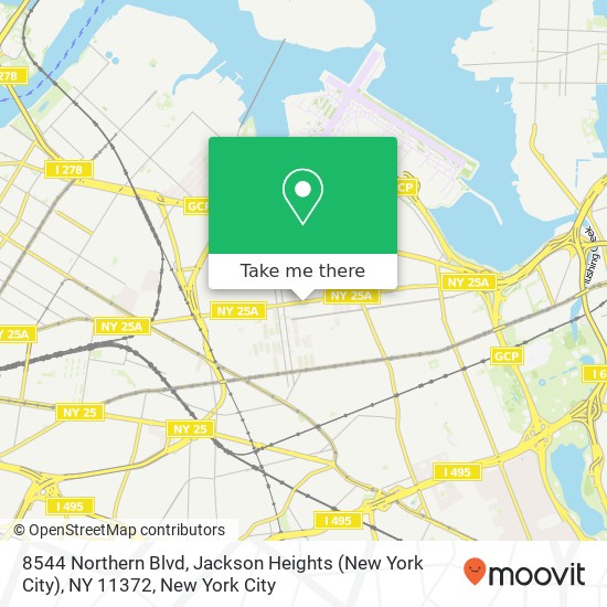 8544 Northern Blvd, Jackson Heights (New York City), NY 11372 map