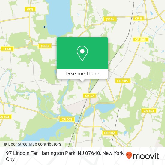 Mapa de 97 Lincoln Ter, Harrington Park, NJ 07640