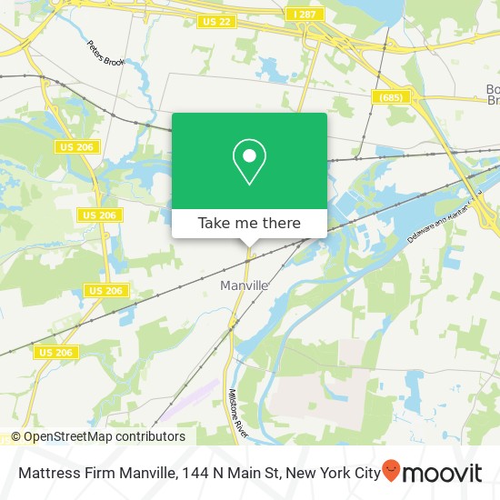 Mapa de Mattress Firm Manville, 144 N Main St