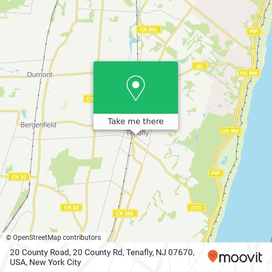 20 County Road, 20 County Rd, Tenafly, NJ 07670, USA map