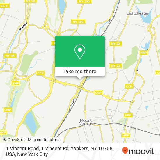 1 Vincent Road, 1 Vincent Rd, Yonkers, NY 10708, USA map