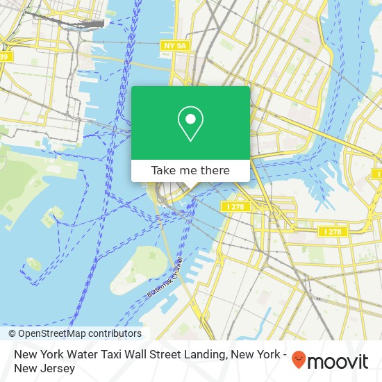 Mapa de New York Water Taxi Wall Street Landing