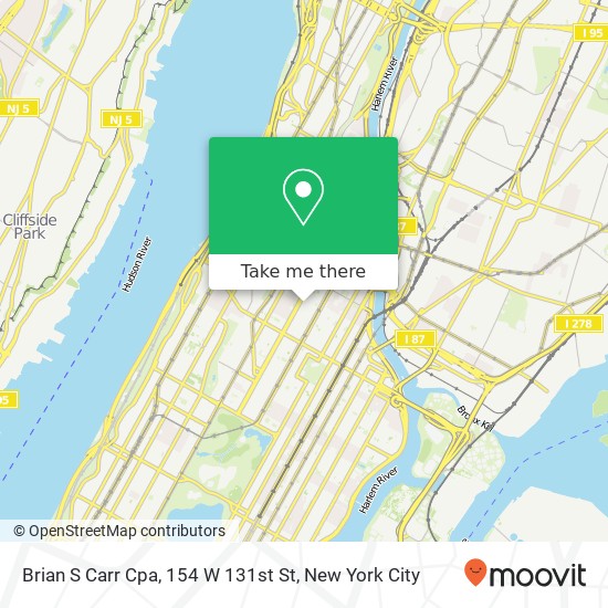 Brian S Carr Cpa, 154 W 131st St map