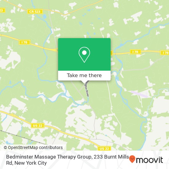 Mapa de Bedminster Massage Therapy Group, 233 Burnt Mills Rd