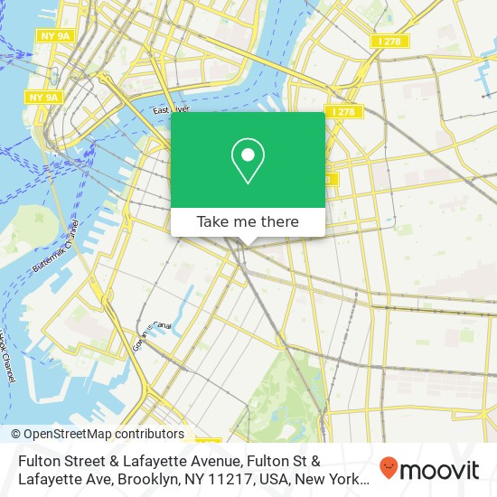 Mapa de Fulton Street & Lafayette Avenue, Fulton St & Lafayette Ave, Brooklyn, NY 11217, USA