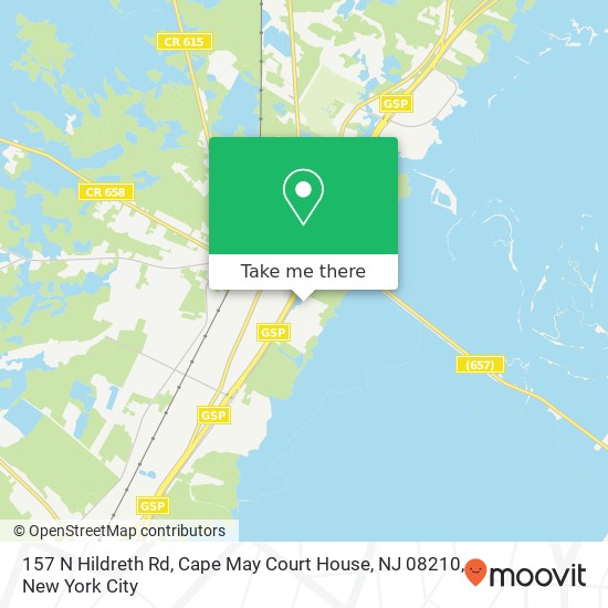 Mapa de 157 N Hildreth Rd, Cape May Court House, NJ 08210
